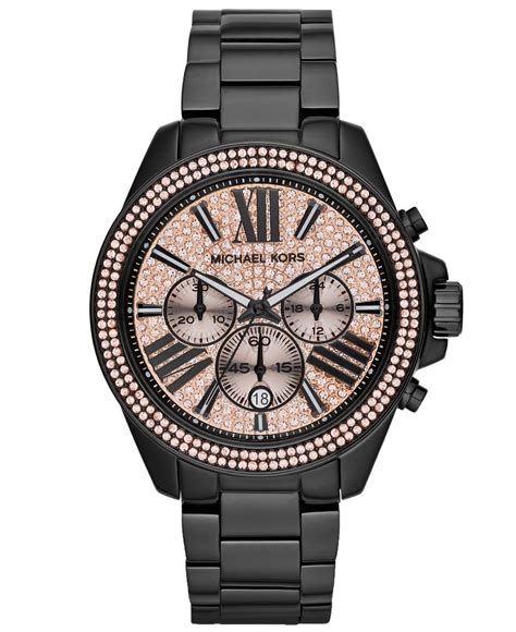 black friday michael kors ladies watches|Michael Kors black leather watch.